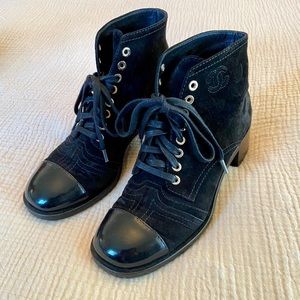 CHANEL Cap Toe Lace up booties